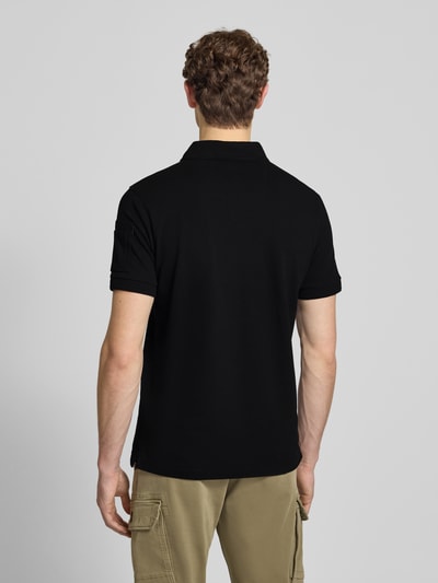 PME Legend slim fit poloshirt met labelstitching model 'TRACKWAY' Zwart - 5