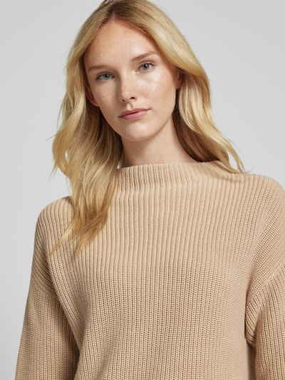 Jake*s Casual Strickpullover mit Stehkragen Sand 3