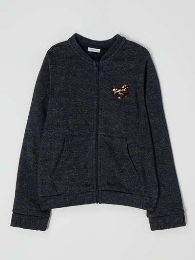 s.Oliver RED LABEL Sweatjack met effectgaren Marineblauw - 1