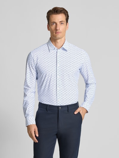 BOSS Slim fit zakelijk overhemd van ademend materiaal, model 'ROAN Bleu - 4