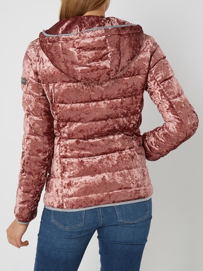 Frieda & Freddies Daunenjacke aus Samt mit Kapuze Rosé 5