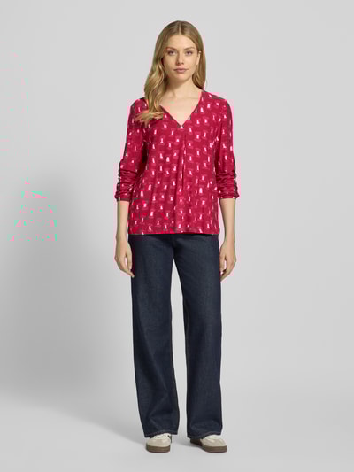 Tom Tailor Bluzka z długim rękawem o luźnym kroju z mieszanki wiskozy Czerwony 1
