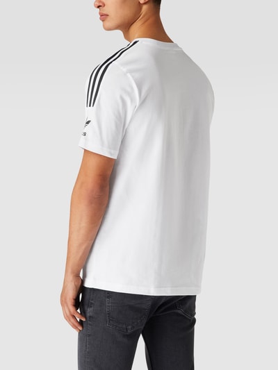 adidas Originals T-Shirt mit Label-Streifen Weiss 5