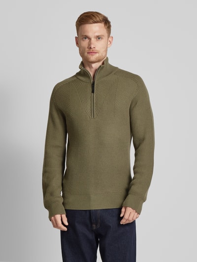 AlphaTauri Gebreide pullover met opstaande kraag, model 'FINTO' Olijfgroen - 4