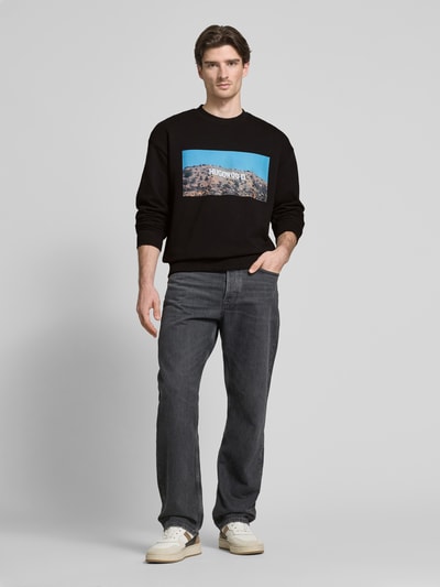 HUGO Sweatshirt met motiefprint, model 'Dartok' Zwart - 1