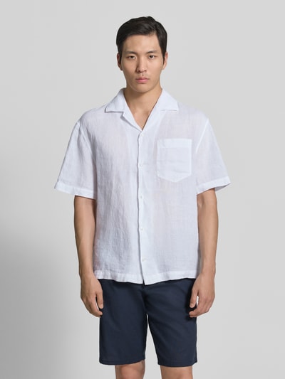 HUGO Regular Fit Freizeithemd aus reinem Leinen Modell 'EXOLINO' Weiss 4