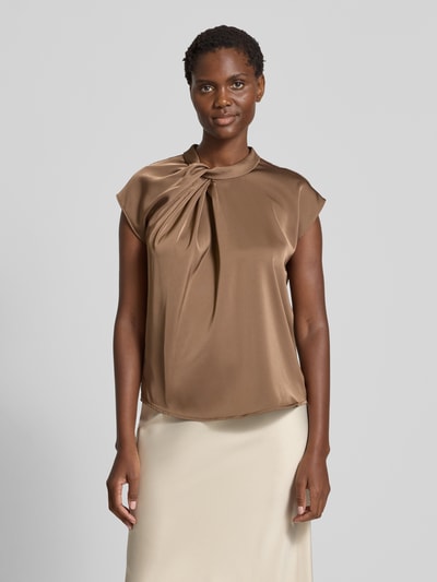 Neo Noir Blusenshirt mit Stehkragen Mittelbraun 4