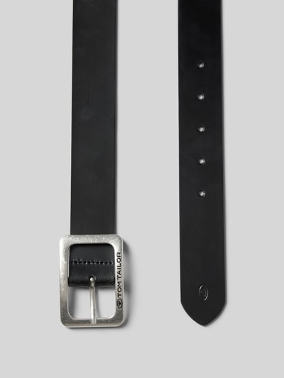 Tom Tailor Leren riem in effen design, model 'EVE' Zwart - 3