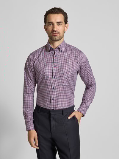 ETERNA Modern fit zakelijk overhemd met button-downkraag Rood - 4