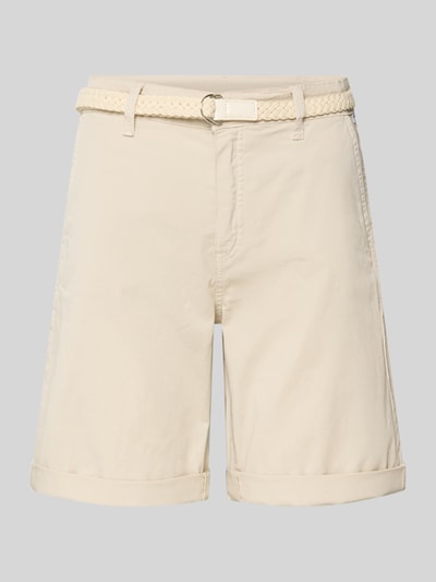 Produktfoto, Chino-Shorts mit Gürtel von MAC, beige Farbe, Baumwoll-Elasthan-Mix, Regular Fit, Eingrifftaschen, klare Struktur