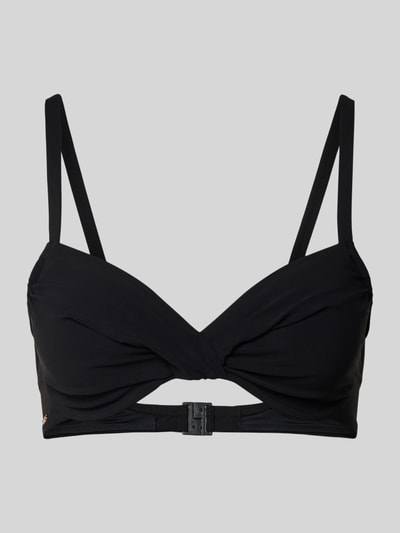 Produktfoto, schwarzes Bikini-Oberteil Modell 'SOLID UNDERWIRE' von Barts aus Material-Mix mit Stretch-Anteil und körpernaher Passform