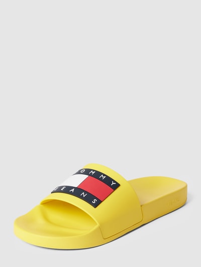 Tommy Jeans Slippers met labelpatch, model 'POOL' Geel - 2