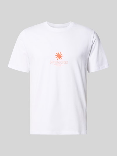 JACK & JONES Regular Fit T-Shirt mit Logo-Print Modell 'Eres' Weiss 2