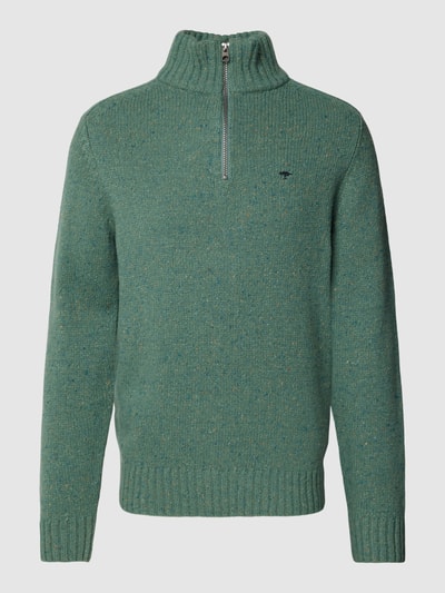 Fynch-Hatton Gebreide pullover met korte ritssluiting Lindegroen - 2