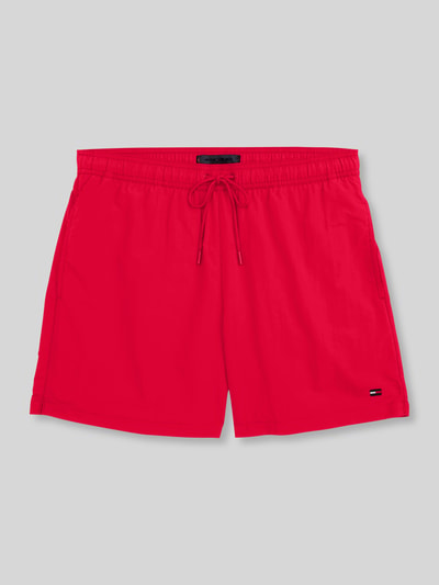 Tommy Hilfiger Regular Fit Badehose mit Logo Stitching Rot 2