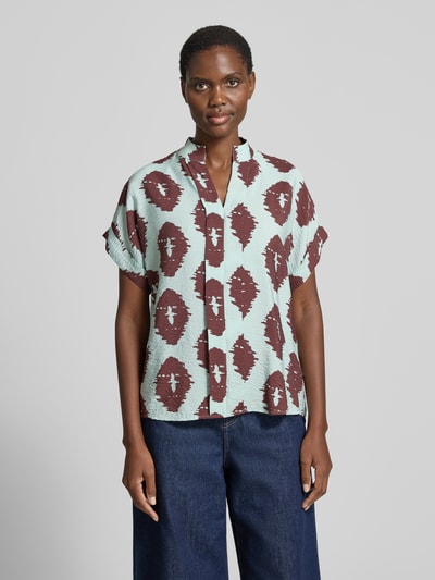 Christian Berg Woman Blouse van viscosemix met mouwomslag Mintgroen - 4