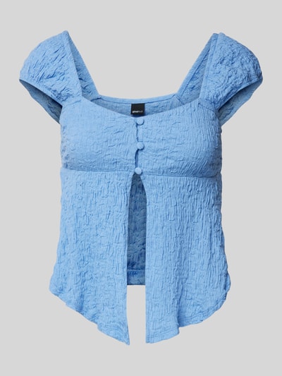 Gina Tricot Top mit Strukturmuster Blau 2