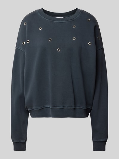 Jake*s Casual Regular fit sweatshirt met studs en ronde hals Zwart - 2