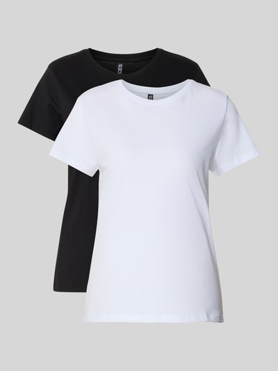 Pieces Zestaw T-shirtów o kroju regular fit z mieszanki bawełny model ‘AMIRA’ Czarny 2