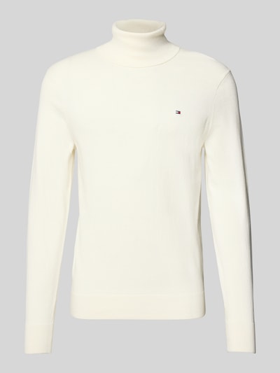 Tommy Hilfiger Regular Fit Rollkragenpullover aus Baumwoll-Kaschmir-Mix Offwhite 2