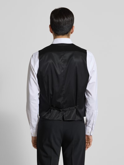 Męski model nosi Regular Fit Anzugweste aus Woll-Mix Modell 'VIN253X-MH' od HUGO, efekt: jednolity kolor, ściągacz w talii, mieszanka wełny, listwa guzikowa, kieszeń z wypustką, dekolt w serek, Ganzkörperansicht Rückansicht
