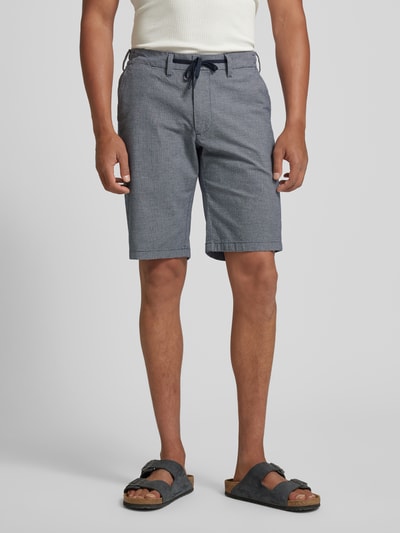 s.Oliver RED LABEL Kleingemusterte Bermudas mit Tunnelzug Jeansblau 4