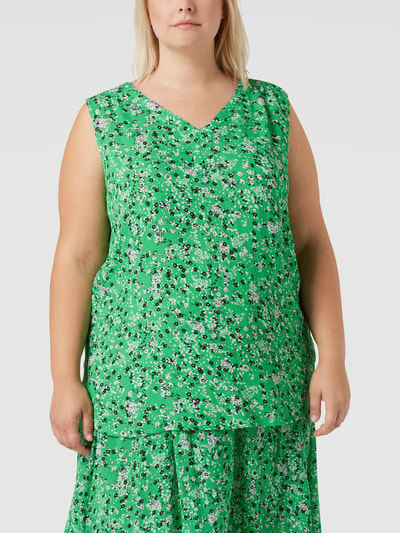 KAFFE Curve PLUS SIZE blouse met all-over motief Groen - 4