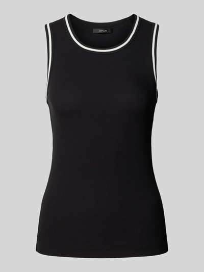 OPUS Tanktop mit gerippten Abschlüssen Modell 'Ilesso' Black 1