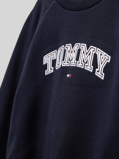 Tommy Hilfiger Teens Sweatshirt met labelstitching, model 'VARSITY' Marineblauw - 2