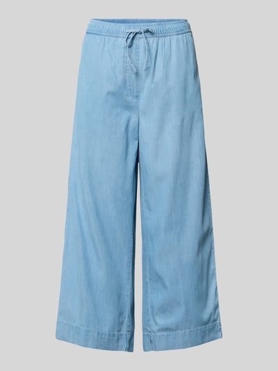 Produktfoto, Culotte mit elastischem Bund und Kordelzug von Christian Berg Woman in hellblauem Lyocell-Baumwoll-Mix, weite Form, sichtbare Kordel, glatte Textur
