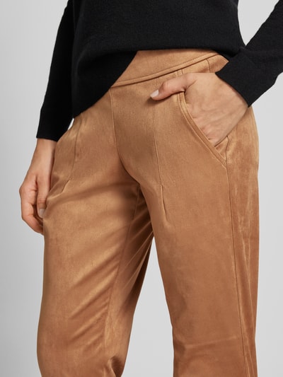 Raffaello Rossi Slim Fit Hose mit Ziernähten Modell 'CANDICE' Camel 3