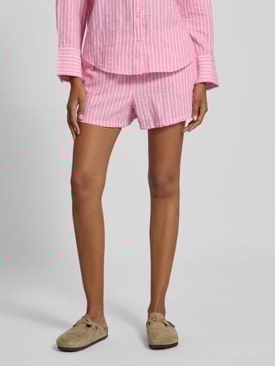 Gina Tricot Relaxed Fit Leinenshorts mit Tunnelzug Rosa 4