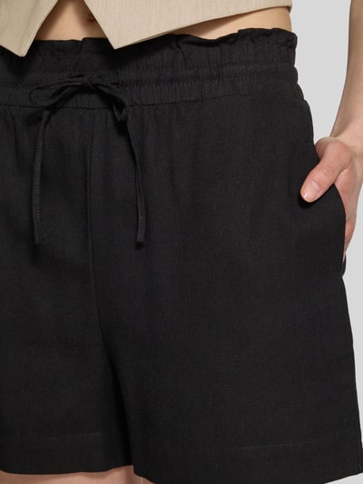 Vero Moda Loose fit korte broek van een mix van viscose en linnen, model 'MYMILO' Zwart - 3