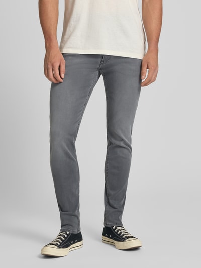 Replay Slim Fit Jeans mit Eingrifftaschen Modell 'ANBASS' Mittelgrau 4