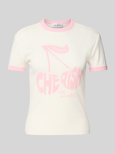OH APRIL T-shirt met labelprint Offwhite - 2