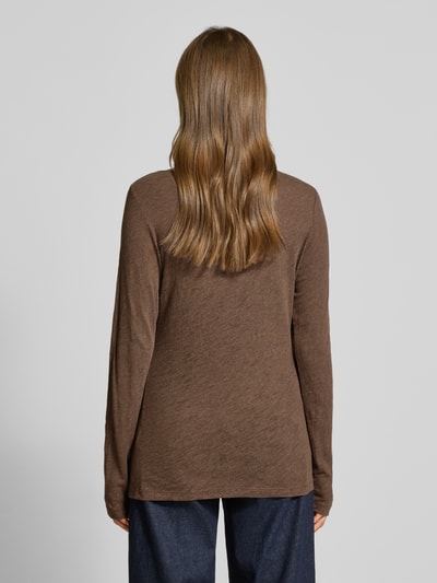 Marc O'Polo Slim Fit Langarmshirt aus reiner Baumwolle Mittelbraun 5