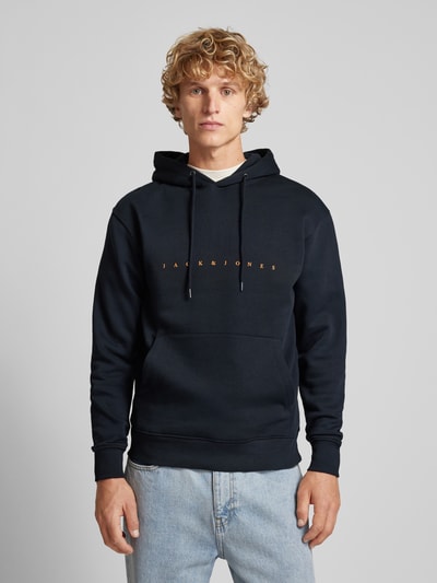 Jack & Jones Hoodie met labelprint Marineblauw - 4