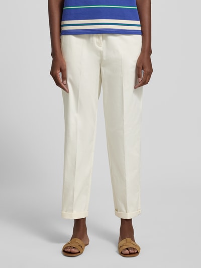 s.Oliver BLACK LABEL Chinos o kroju regular fit z mieszanki bawełny Biały 4