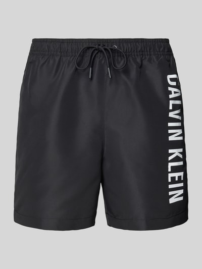 Calvin Klein Underwear Regular fit korte zwembroek met labelprint Zwart - 1