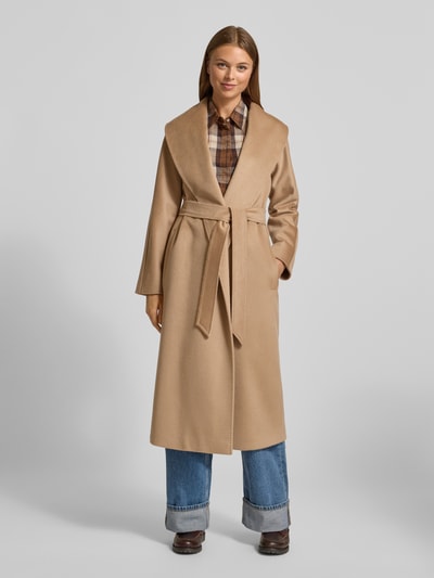 Max Mara Studio Regular fit wollen mantel van een mix van kasjmier en alpaca, model 'SPIGA' Camel - 4