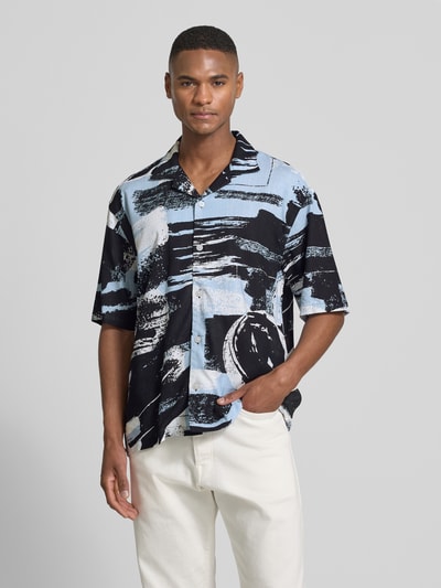 JAKE*S STUDIO MEN Regular Fit Freizeithemd aus Viskose-Leinen-Mix Eisblau 4