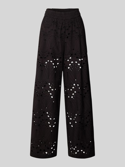 Gestuz High Waist Hose mit Lochstickerei Modell 'baylor' Black 2
