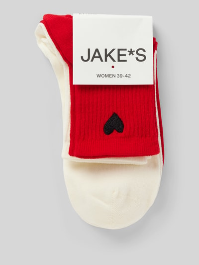 Jake*s Casual Socken mit Motiv-Print Rot 3