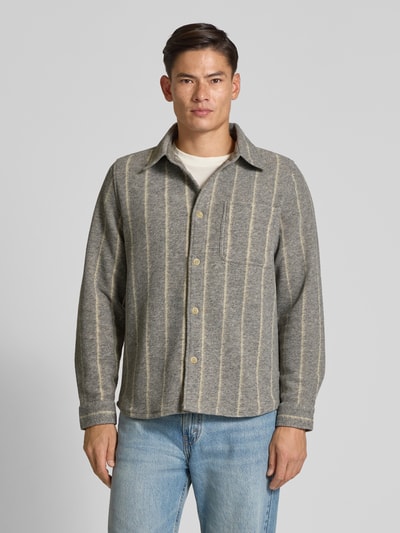 Les Deux Regular fit overhemdjack met wol, model 'Lennon' Middengrijs - 4