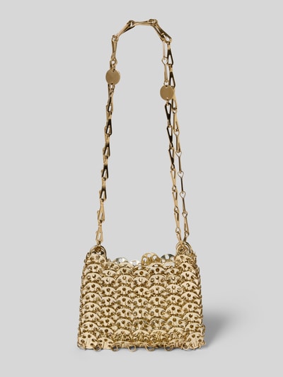 Produktfoto, Shoulder Bag in Ketten-Optik von Rabanne aus reinem Messing, goldfarben, rechteckige Form, offene Struktur, glänzende Textur