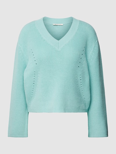 Tom Tailor Denim Gebreide pullover met V-hals Mintgroen - 2