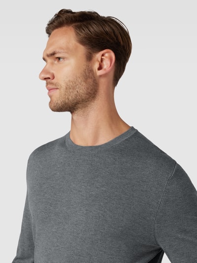 MCNEAL Strickpullover aus Viskose-Mix mit Rundhalsausschnitt Graphit Melange 3