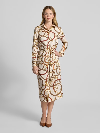 Lauren Ralph Lauren Hemdblusenkleid mit Bindegürtel Modell 'FAYELLA' Ecru 4
