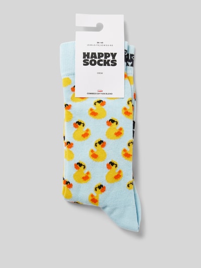 Happy Socks Socken mit Label-Print Hellblau 3