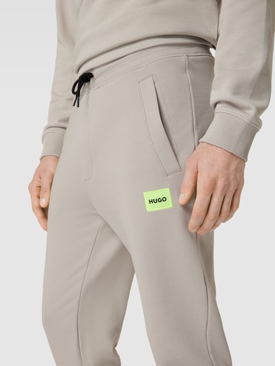 HUGO Sweatpants met labelpatch, model 'Doak' Steengrijs - 3